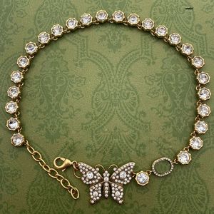Modehangers Nieuwe vlinder vol met diamanten hangers designer sieraden veters en kettingen met doos