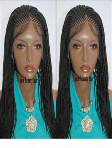 Fashion Perruque Boîte tresses Wig Wig Cornorw Braids Perruque pour femmes noires en dentelle synthétique Braidage Fair Wig Natural Hairlin4971919