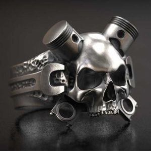 Mode Persoonlijkheid Trend Stoom Schedel Ring heren Hip Hop Rock Party Sieraden Gift Groothandel