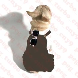 Mode huisdierkleding overalls bodysuit briefprint huisdieren nep twee kleding herfst teddy bulldog hond kleding213I
