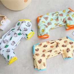 Fashion Pet Dog Cloths voor kleine honden Spring jumpsuit cartoon print puppy pyjama's schattige kattenkleding chihuahua 240328