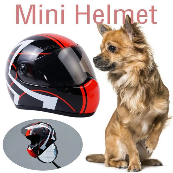 Fashion Pet Safety Mini Motorcycle Casque Small Dog Cat Cat Chiots Anti-Collision PET des animaux de compagnie mignons Styling Po Props Toys 240418