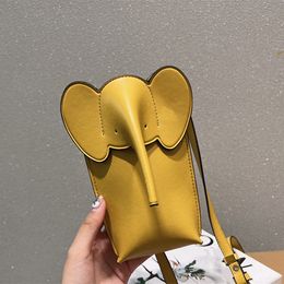 Mode Telefoonzakken Damesontwerpster Elephant Head Bags Leather Crossbody Bags Mini Wallets