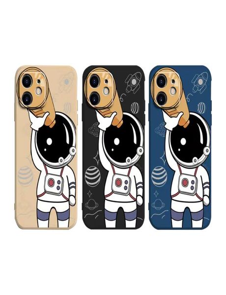 Coque de téléphone à la mode, étui de téléphone imprimé de dessin animé d'astronaute mignon, couverture arrière pour iPhone 6s Plus 11 8 13 XR SE2 12 Max Mini Pro X 6 XS 71862667