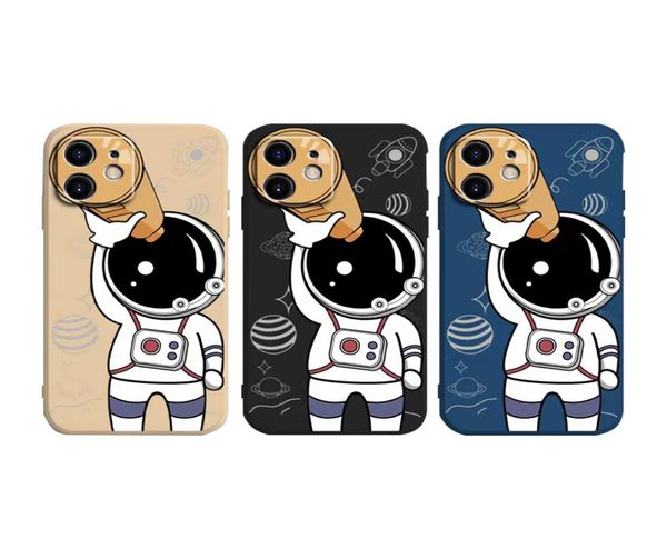 Cas de téléphone de mode mignon astronaute Cartoon Imprimer les étuis de téléphone à dos pour iPhone 6s plus 11 8 13 XR SE2 12 Max Mini Pro X 6 XS 77609111