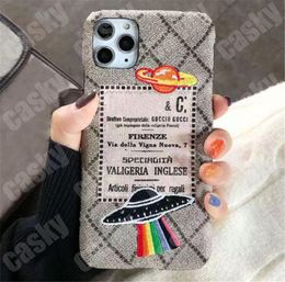 Cas de téléphone de mode pour iPhone 13 11 12 Pro 7 8 X XS Haute qualité Marque Designer Broderie Tiger Phone Cases Classic Fabric Letter8897181