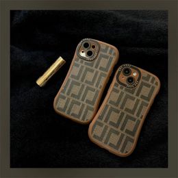 Fashion Telefoon Case Luxe Designer Volledige Letter Print Phones Cases Classic Leather Unisex iPhone 13 11 12 Pro Max 7 8 x XS Hoge kwaliteit