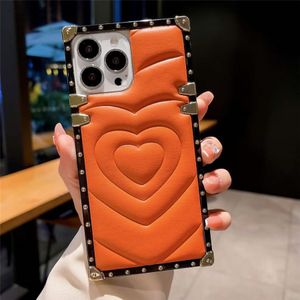 Mode telefoonhoesjes voor iPhone 15 14 14Pro Max 13 14 PLUS 12 11 XR 15Pro Cover Leather Square Shell Samsung Galaxy S24 S23 S22 S21 NOTE 20 Ultra 10