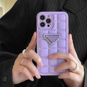 Mode telefoonhoesjes voor iPhone 14 Pro Max I 14 Pro 13 14 Plus 11Promax XS X XR Square Plaid TPU Luxury merk Purple Black White Shockproof Mobile Back Cover