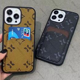 Fundas para teléfonos de moda para iPhone 15 Pro Max 13 12 14 Pro Max 15Pro 14Pro 15ProMax 14ProMax Funda de cuero de diseño con bolsillo para tarjetero Funda trasera móvil de lujo