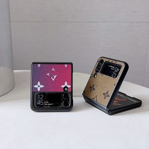 Cajas del teléfono de moda para Samsung Galaxy Z Flip 3 Z Flip4 5G Z flod 3 4 flores retro lujo pu Cuero a prueba de golpes Protección hombre mujer niña cubierta de regalo