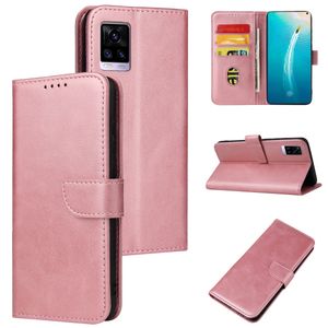 Cas de téléphone de mode pour Vivo S15 S12 V21E x80 x70 Y77 Y79 Y83 Y85 Y76 5G Pro Stand Wallet Cuir avec étui à rabattement brillant