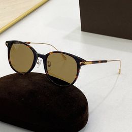 Moda Piloto Gafas de sol para hombre Diseñadores gafas marco para mujer tonos gafas de metal acetato redondeado cuerno de búfalo combinado con patillas de titanio ligero 52 mm