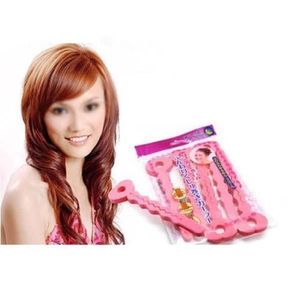 Mode Roze Zacht Haar Currer Sponse Spiraal Curls Roller DIY Salon Tool 6 Stks # R48