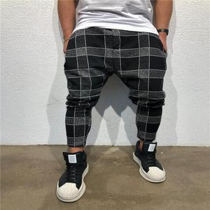 Mode-Plaid 3D impression numérique hommes pantalons sport concepteur de mode pantalons longs taille moyenne cordon de serrage en vrac hommes Clothing241Z