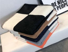Couverture à carreaux de mode Super douce laine cachemire jeter couverture Portable chaud canapé-lit polaire fil teint tricot couverture 2238658