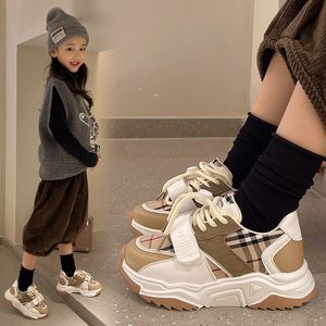 Mode geruite ademende kinderen sneakers peuter meisje schoenen jongens meisjesmeisjes buitenschoen