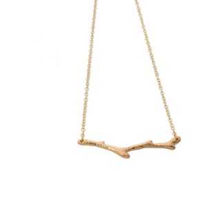modeplantvorm vergulde gouden kettingen Lange tak hanger ketting voor vrouwen geschenken groothandel 276G