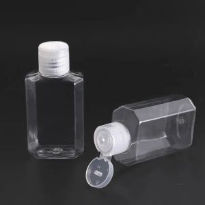 Bouteille rechargeable d'alcool vide en plastique de mode facile à transporter bouteilles transparentes transparentes de désinfectant pour les mains en plastique PET pour le voyage liquide