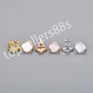 Mode roségouden stud oorbel 9 mm / 15 mm Klavertje vier oorbellen voor dames oorstekers oorbellen ontwerper Elegante luxe Hoge kwaliteit sieraden vakantiecadeau