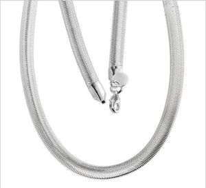 Collar de cadenas de plata esterlina chapado a la moda, collar plano de 20 pulgadas * 10 MM DHSN209, gran oferta, cadena de plata 925, joyería 2148963