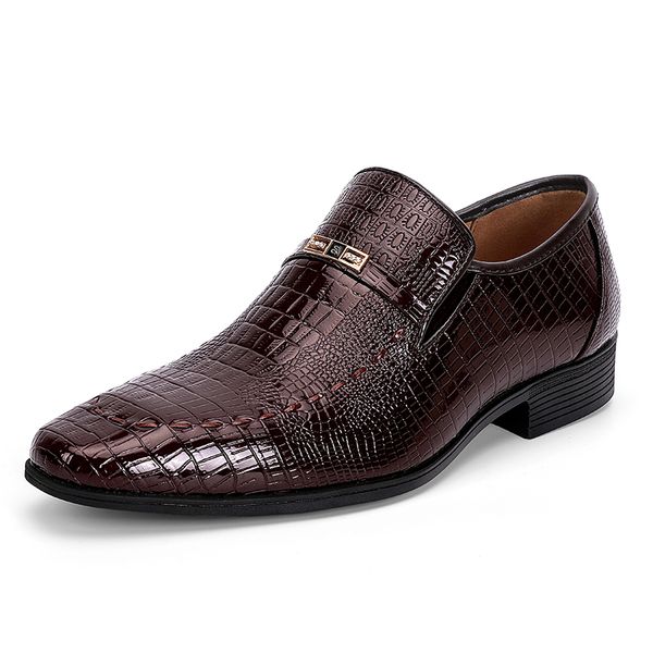 Zapatos de vestir con punta estrecha a la moda para Hombre, calzado Formal de cocodrilo de lujo, mocasines para Hombre, zapatos de boda sin cordones, Zapatos para Hombre para niños, botas de fiesta 38-48