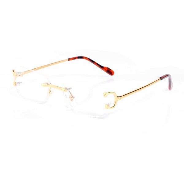 Mode lunettes de soleil polarisées design pour hommes femmes carré sans cadre rétro Carti lunettes de soleil femme homme Transparent polyvalent Sport