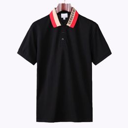 Mode polo tee tee designer polos tops tshirt t shirt tees chemises de broderie pour hommes tshirts polos bouton revers coton couleur unie haut plus la taille