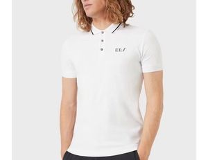 mode polo t-shirt designer mens polos t-shirts à manches courtes revers lettered slim tshirt hommes d'affaires de luxe chemise décontractée noir blanc col simple hommes t-shirts