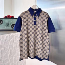 Camiseta polos de moda para hombre, camiseta informal bordada, Polos con cuello de calle alta, camisas 312e