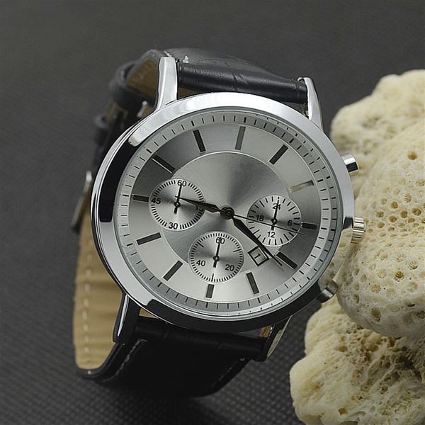 Mode populaire décontracté Top marque hommes montre bracelet en cuir montres à Quartz A03286y