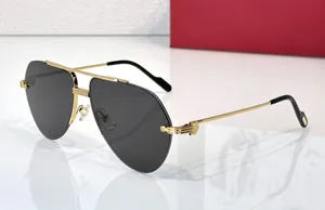 Diseñador popular de moda 0427 para hombre gafas de sol para mujer gafas de piloto de medio marco de metal clásico vintage gafas de estilo de ocio simple anti-ultravioleta vienen con estuche