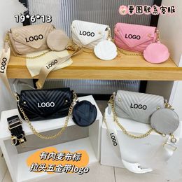 Bolso de cadena de hilo de bordado a rayas Popular de moda, bolsos de hombro con cadena de grado Suncoo, bolso cuadrado pequeño texturizado de celebridades de Internet