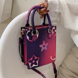 Mode draagbare trendy tas dames modieuze Koreaanse stijl gedrukt all-matching schoudertas tas kleine vierkante tassen
