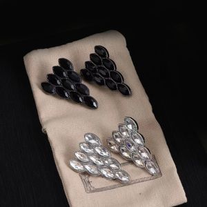 Mode jolies boucles d'oreilles de luxe en obsidienne simples boucles d'oreilles de créateurs nobles exquises pour femmes bijoux cadeaux de fête de mariage de la Saint-Valentin
