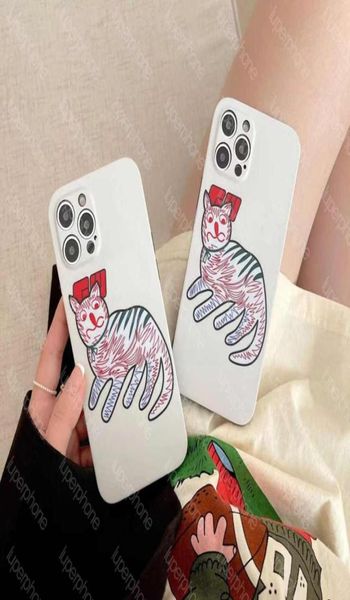 Fundas para teléfono con diseño de patrón de gato con estampado de moda para iPhone 12 Pro Max 11 11pro Max X Xs Xr 7 8 plus, funda trasera de piel retro60210599880378