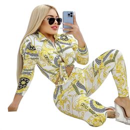 Mode Imprimer Vêtements Designer Survêtement Femmes Blouses Deux Pièces Ensemble À Manches Longues Chemise Pantalon Tenues Jogger Sport Costume Sportswear K9864