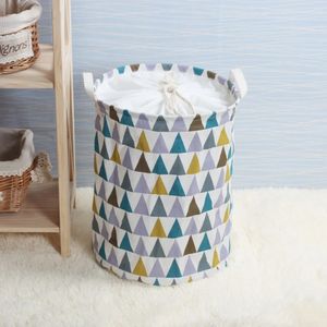 Fashion Print Wasmand met Trekkoord Voering Draagbare Opvouwbare Opbergtas Wasmand voor Kinderen Speelgoed Vuile Kleren Mand 240219