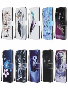 Cois de portefeuille en cuir à imprimé de mode pour iPhone 14 Pro Max 13 Mini 12 11 XS XR X 8 7 6 CARTON DE FLOORNE LEOPARD PANDA WOLF Butterfly F6472168