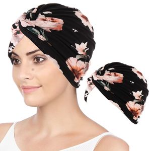 Gorros de turbante musulmán con estampado de moda para mujer, gorro hijab interior islámico, pañuelo árabe para la cabeza, turbante musulmán para mujer