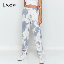 Mode print joggingbroek vrouwen elastische taille sport stijl lange broek vrouwelijke losse casual broek lady pantalon 210515