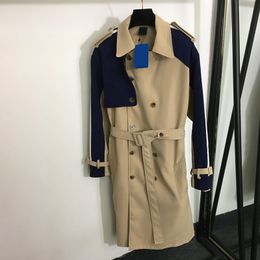 Estampado de moda cortavientos prendas de vestir exteriores chaquetas de lujo para mujer abrigo con cinturón creativo chaqueta cortavientos larga de marca