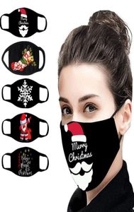 Masque en plein air imprimé de Noël imprimé Unisexe Unisexe respirant réutilisable Santa Christmas Bear Bonne année Masques en coton noir2696634