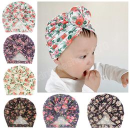 Mode imprimé boule ronde bébé filles chapeaux Vintage fleurs motif beignet casquette enfants indien Bonnet photographie chapeaux