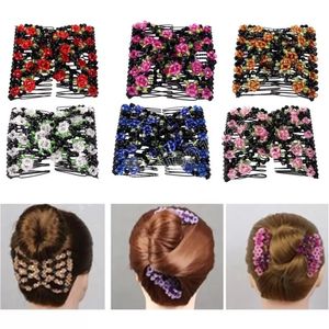 Peigne à cheveux professionnel pour femmes, pinces à cheveux, perles élastiques, Double perle, pince à chaîne, accessoires extensibles, cadeau de saint valentin