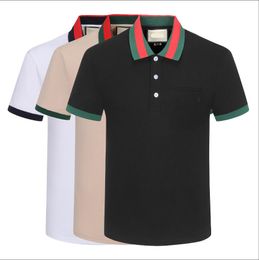 Fashion Psychological Rabbit Designer Mens T-shirt à manches courtes avec col polo à rayures contrastées Chemise décontractée en coton solide de haute qualité M-3XL