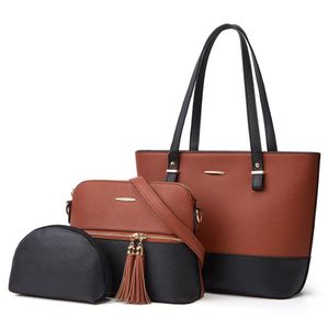 Mode pu vrouwelijke tassen eenvoudige stijl kleur matching ontwerp schoudertas outdoor vrijetijdsbesteding winkelen dame handtas portefeuille