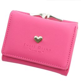 Fashion PU Leather Cambio multifuncional Purse Love Love Moned Moned Moneda Pequeña billetera transpirable portátil