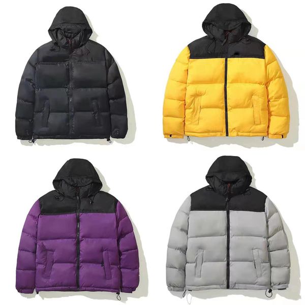 Mode doudoune nouveau sweat à capuche hommes femmes automne hiver doudoune vêtements d'extérieur casual hip hop streetwear coupe-vent épais manteau taille s-2xl violet jaune vêtements