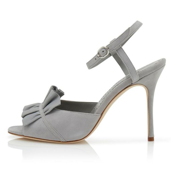 Bombas de moda Sandalias de mujer KHEDNI 105 mm Gris Verde oscuro Gamuza Punta abierta Bomba Verano italiano Popular Clare Sling Diseñador Vestido de noche sexy Sandalia Tacones altos EU 35-43